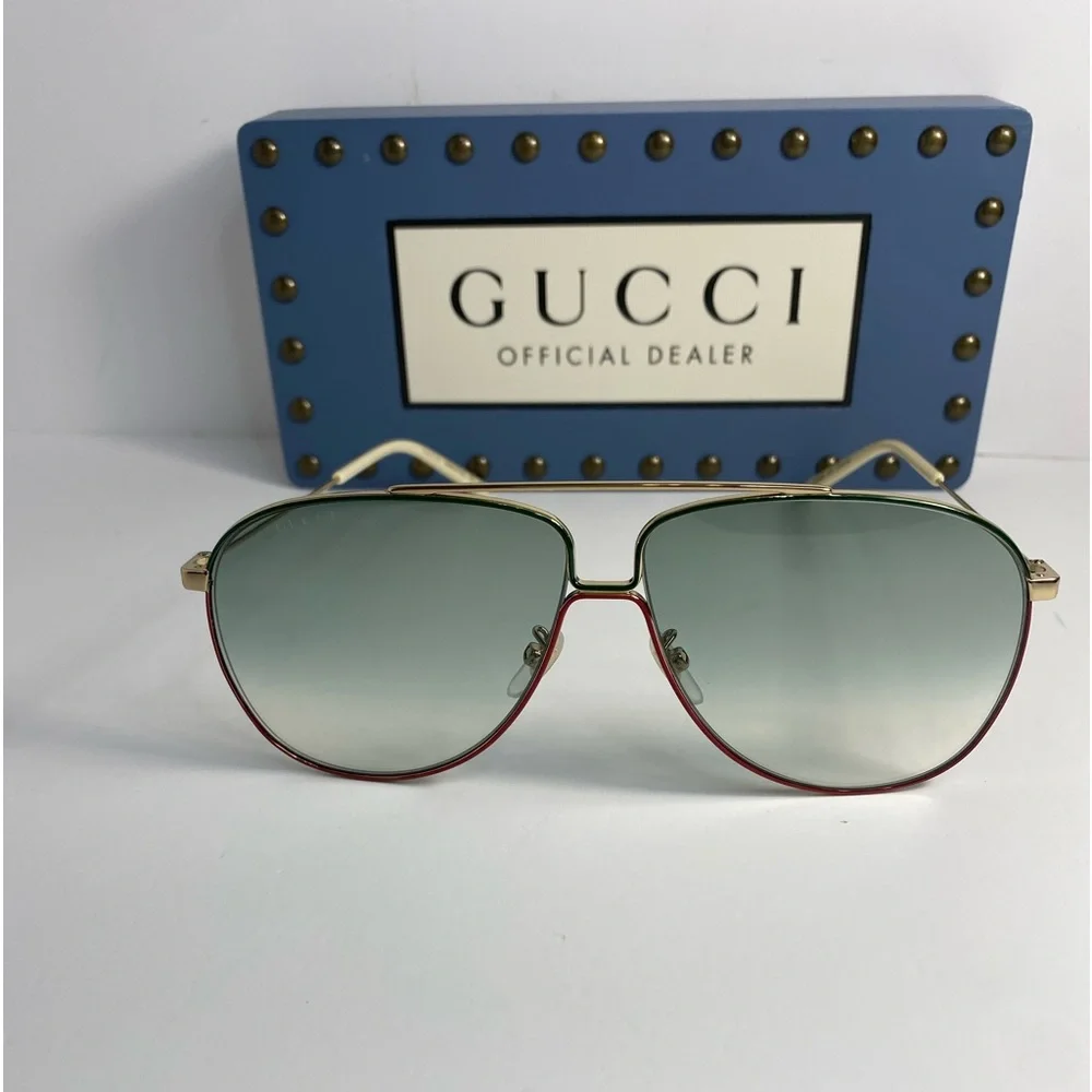 GUCCI Green Aviator Men's Sunglasses
GG0440S 004 61 - Picture 9 of 16